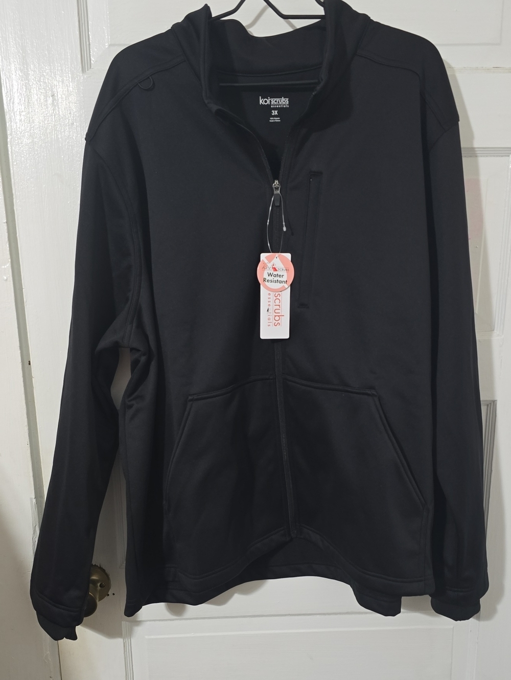 Koi Scrub Essentials Black Full-Zip Scrub Jacket